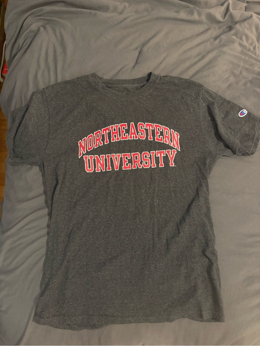 Champion Dark Gray Northeastern University Arch Logo Tee
